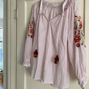 Velvet by Graham and Spencer cotton blouse, embroidered.